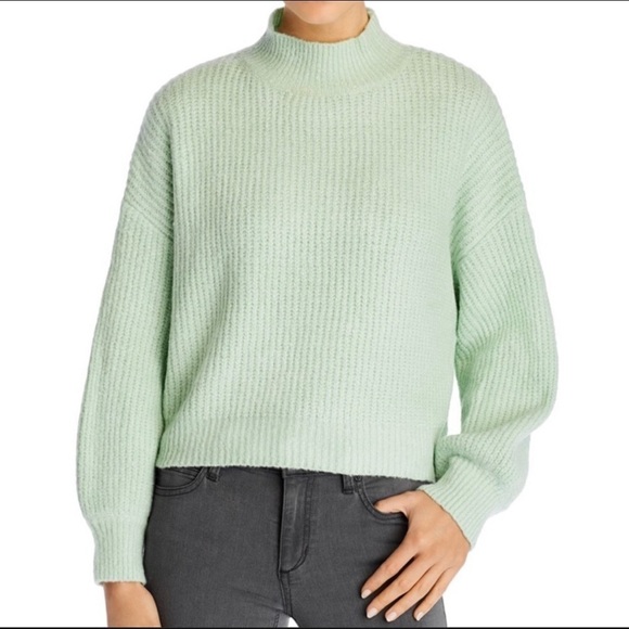 Line and dots ruby balloon sleeve sweater XS - Picture 2 of 6